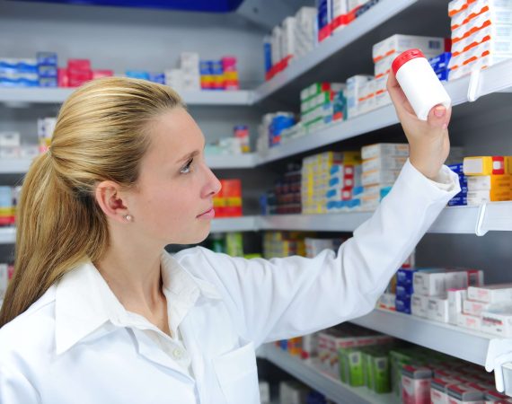 Pharmacist searching the right medicine